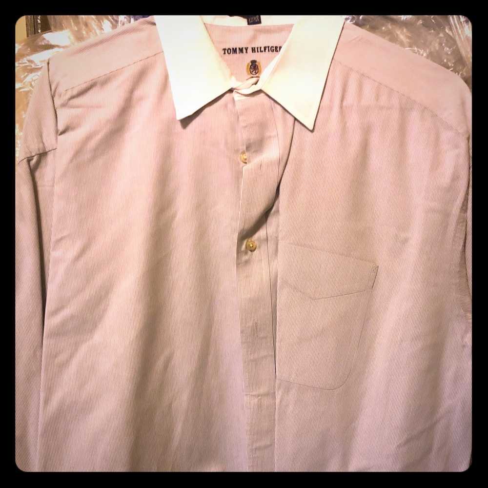 Tommy Hilfiger Pinstripe White Collar business